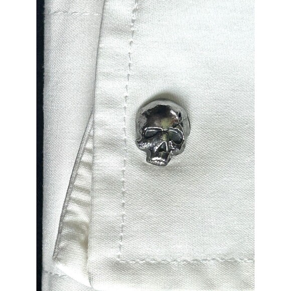 Marc Ecko No. 72 Time Square NY Mens Large Button DN Dress Shirt Skull Tuxedo - Picture 8 of 14